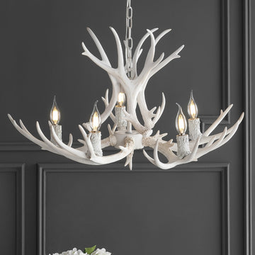 Eldora Adjustable Resin Antler LED Chandelier - JONATHAN Y